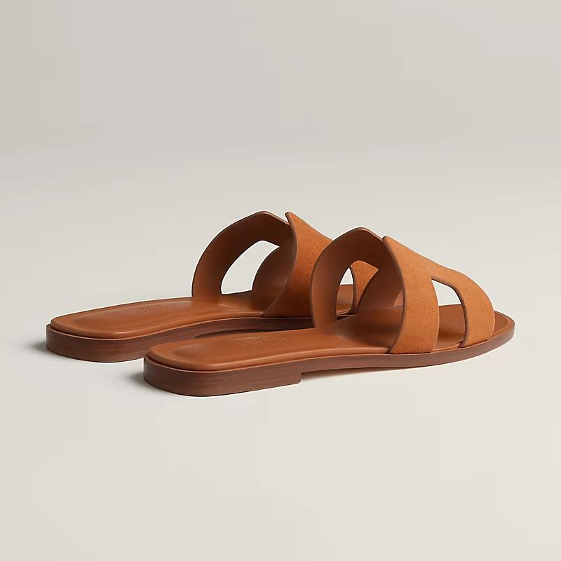 Giày Hermes Oran Sandal Nữ Nâu Đất